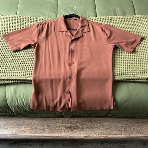 Golden Hour Short Sleeve Button Up - Brown